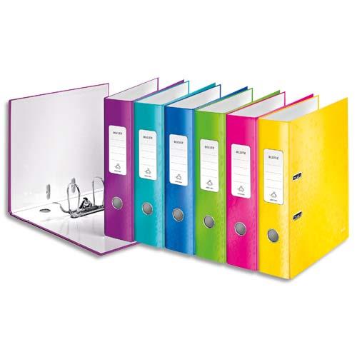 Classeur  levier 180 Leitz WOW - dos 8 cm - carton pellicul - coloris assortis