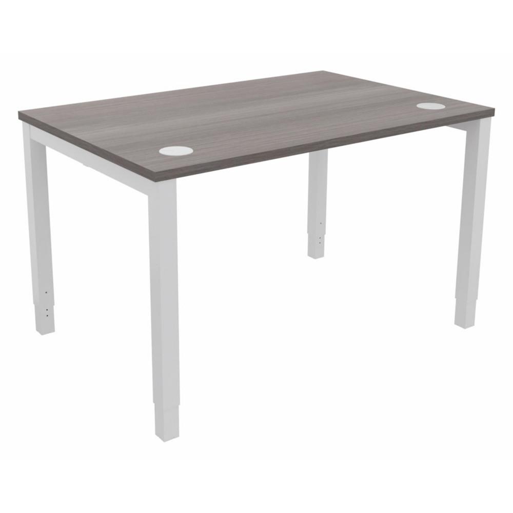 Bureau Osmose ajustable en hauteur  L120 x P80 - Plateau C�dre - Pieds m�tal Blanc
