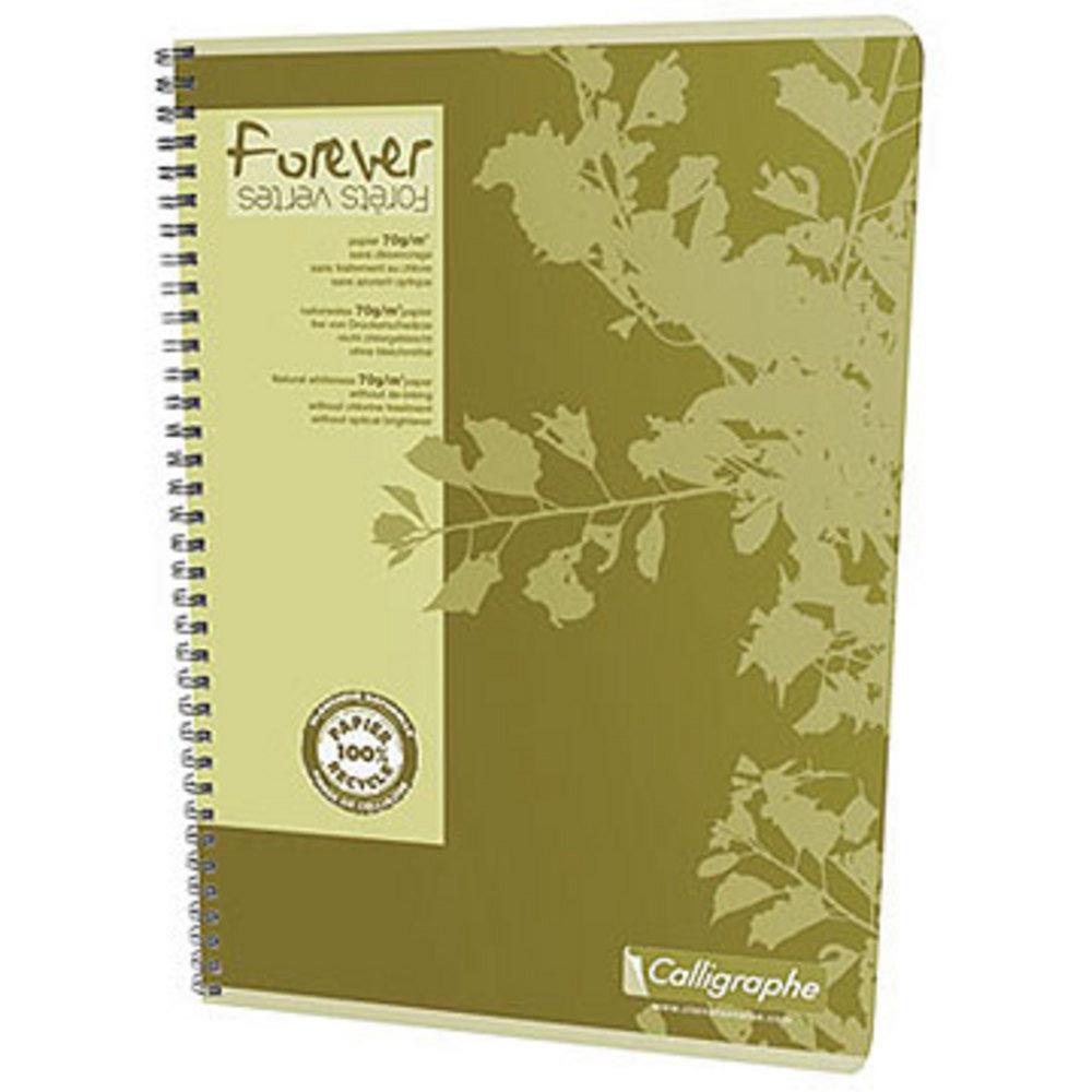 Cahier  Calligraphe Forever - A4 - spirales - 100 pages - 5x5 - papier recycl & certifi - 21 x 29,7 cm