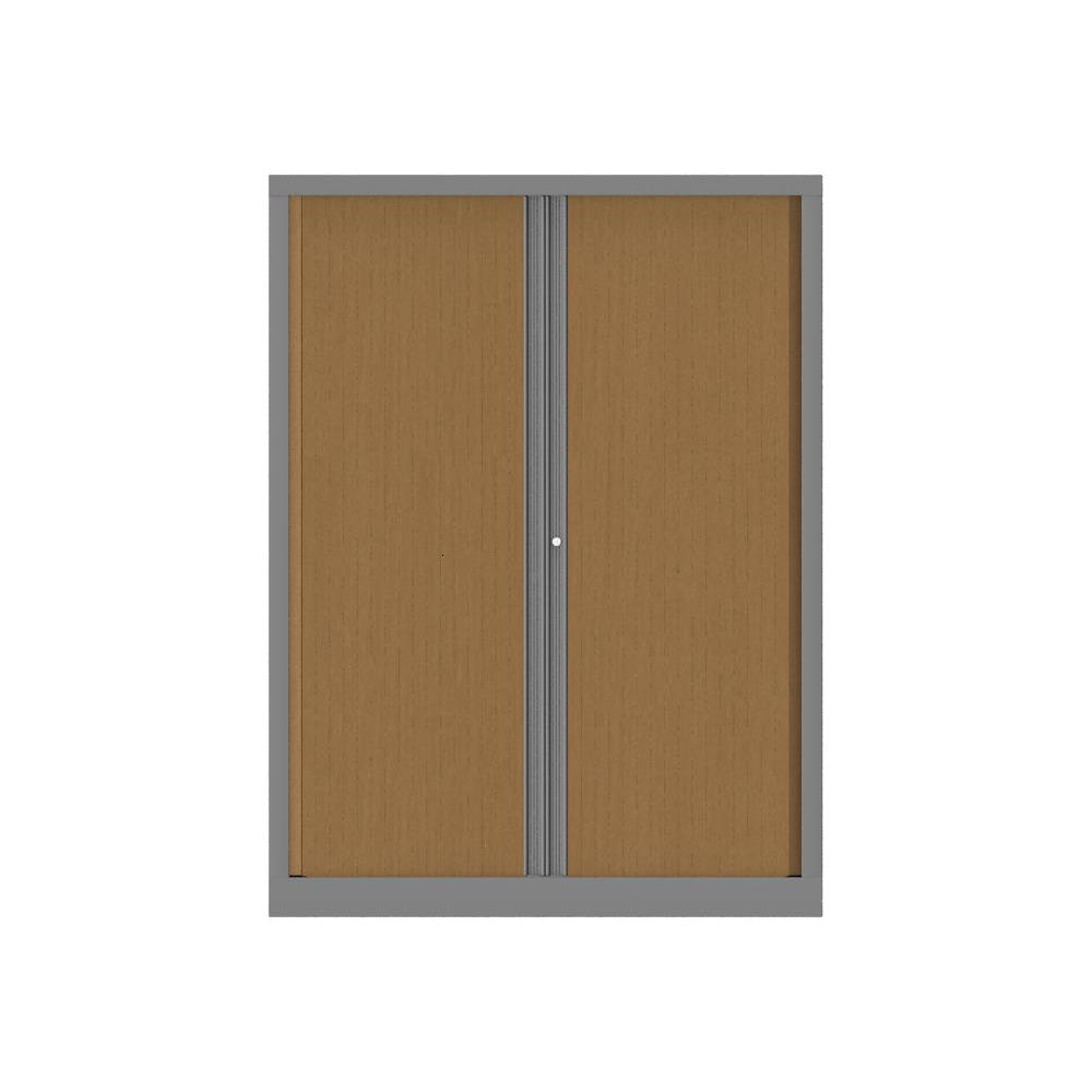 Armoire  rideaux mtallique Confort+ Ht 160 x L.120 cm - corps Aluminium rideaux Htre