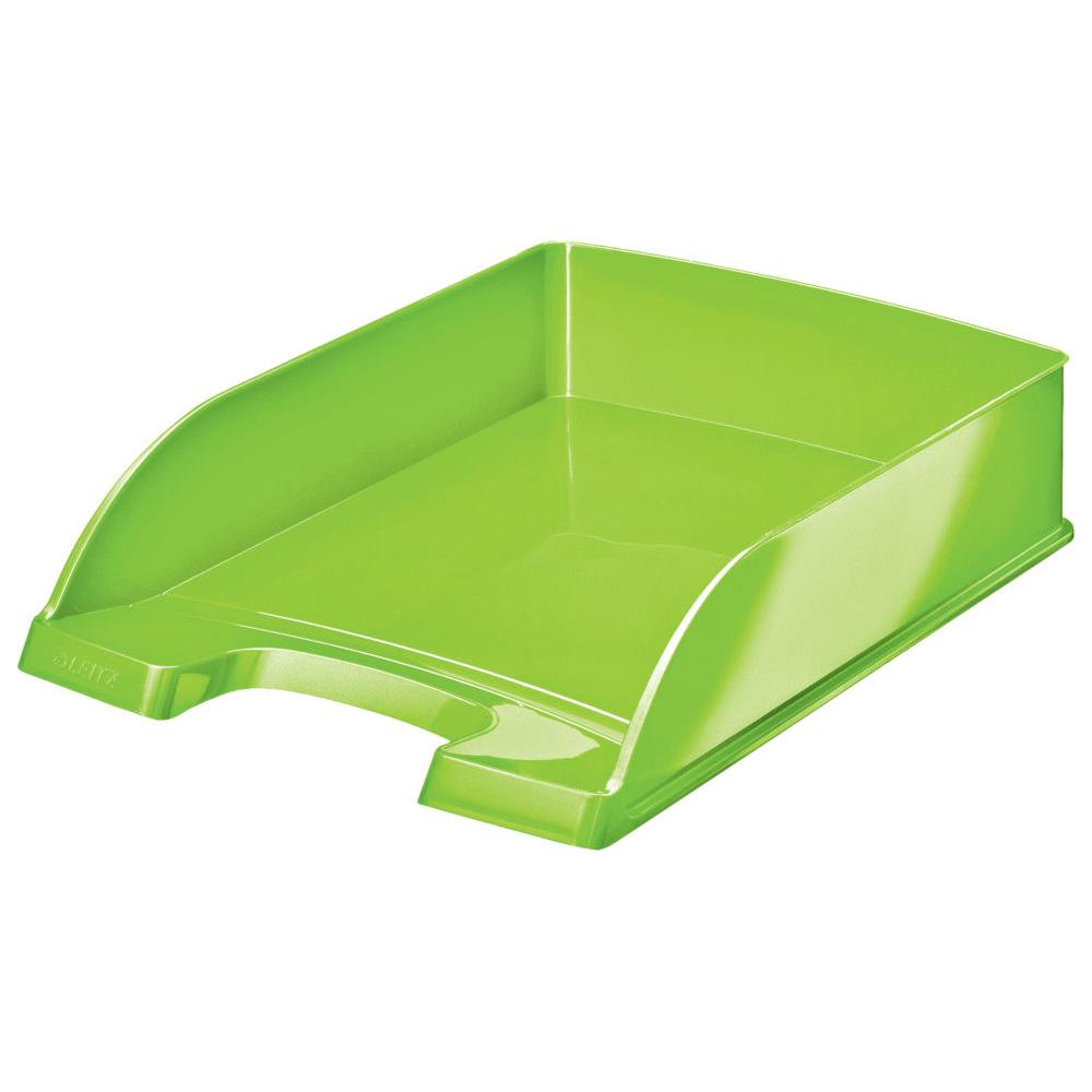 Corbeille  courrier Leitz Wow vert mtallis 35,7x7x25,5 cm