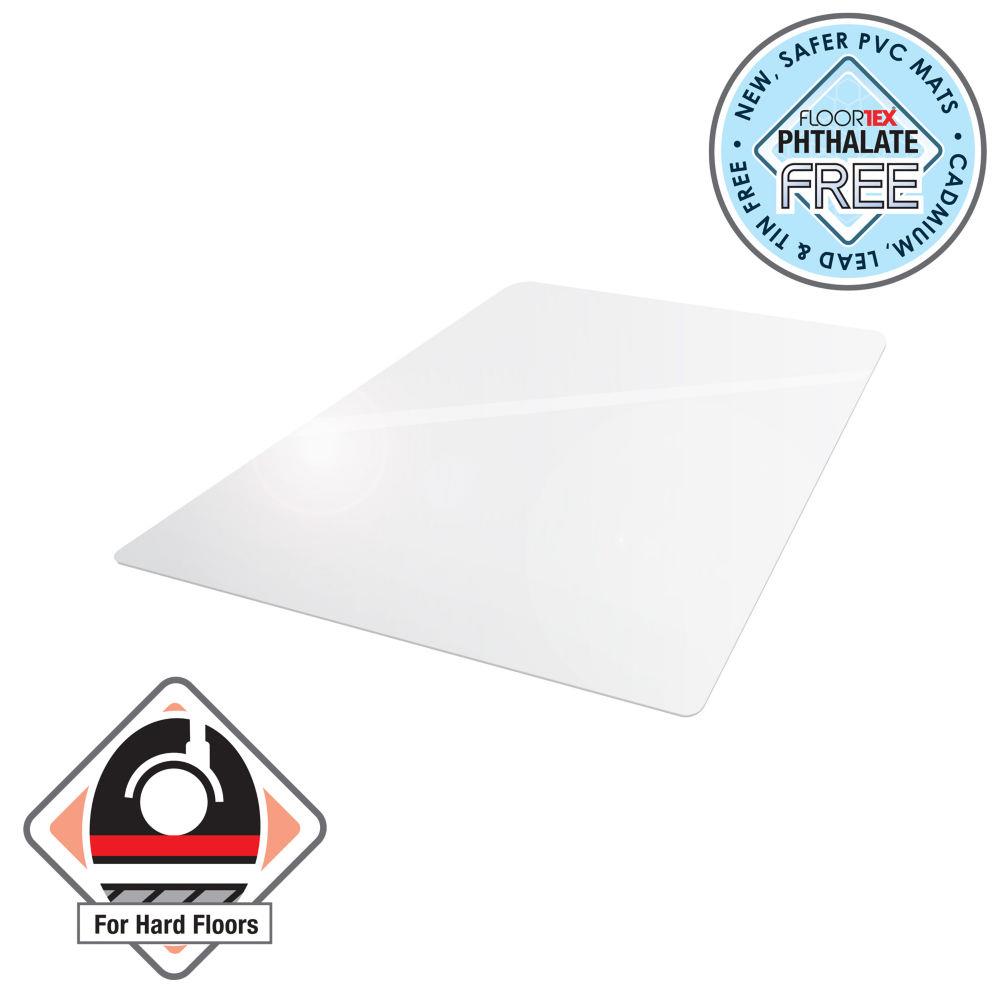 Tapis protge-sol Cleartex AdvantageMat - rectangulaire - 1 200 mm x 1 500 mm - anti-microbien - pour sols durs - PVC 100 % recyclable - transparent