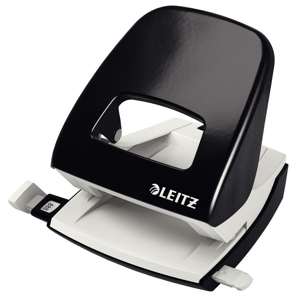 Perforateur 2 trous en mtal maill noir Leitz WOW  - 30 feuilles - effort rduit de 60%