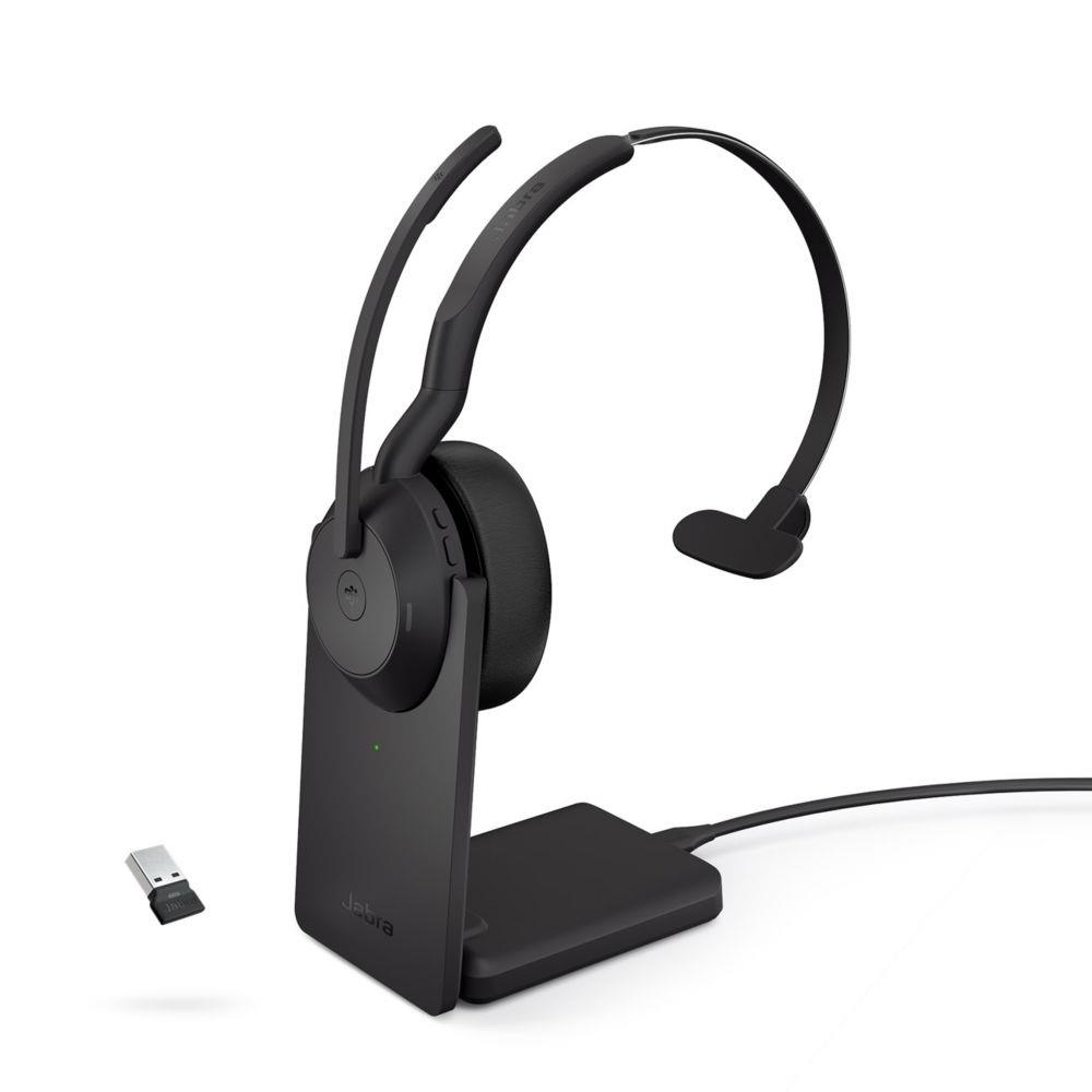Casque sans fil Bluetooth USB-A Jabra Evolve2 55 MS Mono avec socle - Noir