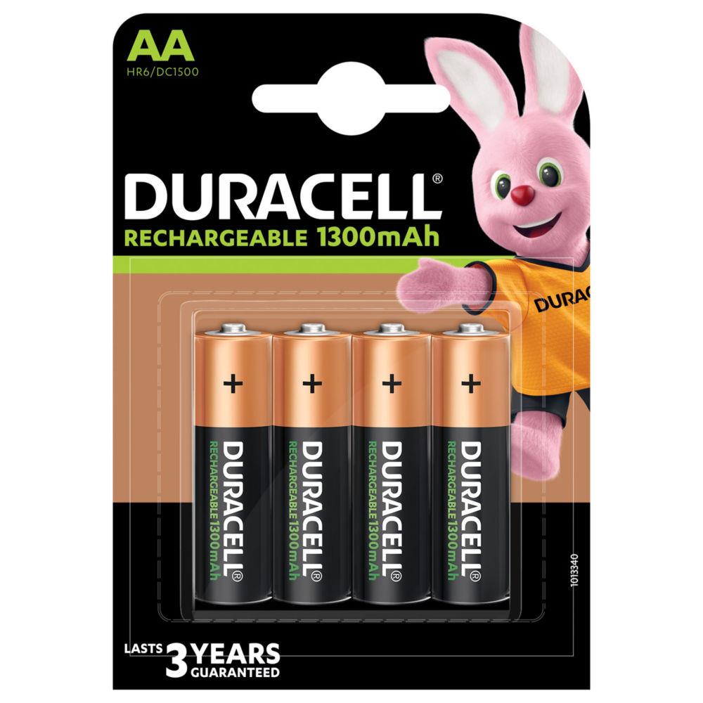 Duracell 4 lr06 1300mah batterie rechargeable hybrides nickel-mtal (nimh)