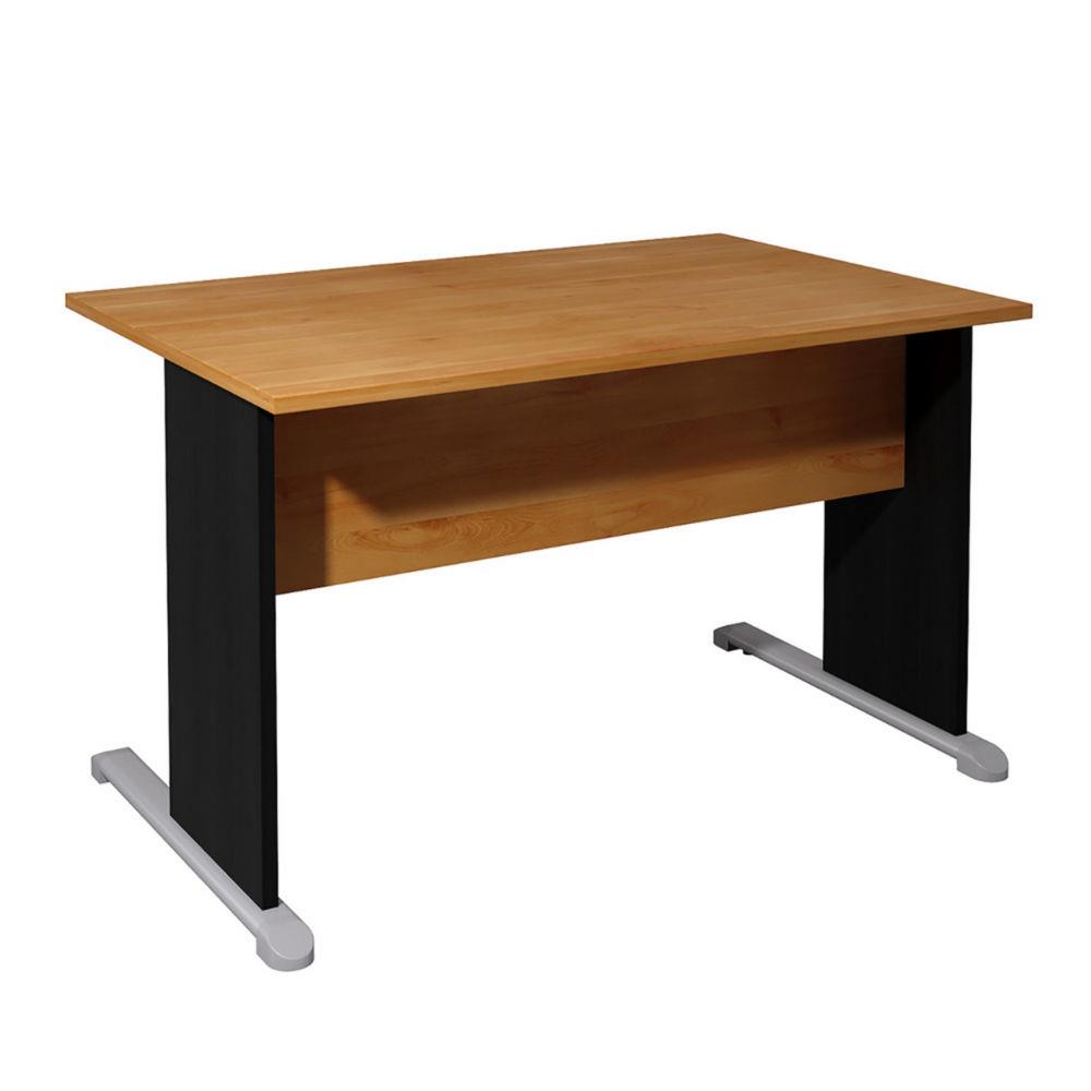 Bureau droit Pronto - L.120 x P.80 cm - plateau aulne - pieds L noir