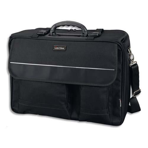 Pilot case Lightpak avec compartiment pour ordinateur portbale en nylon - noir - 46 x 34 x 20 cm