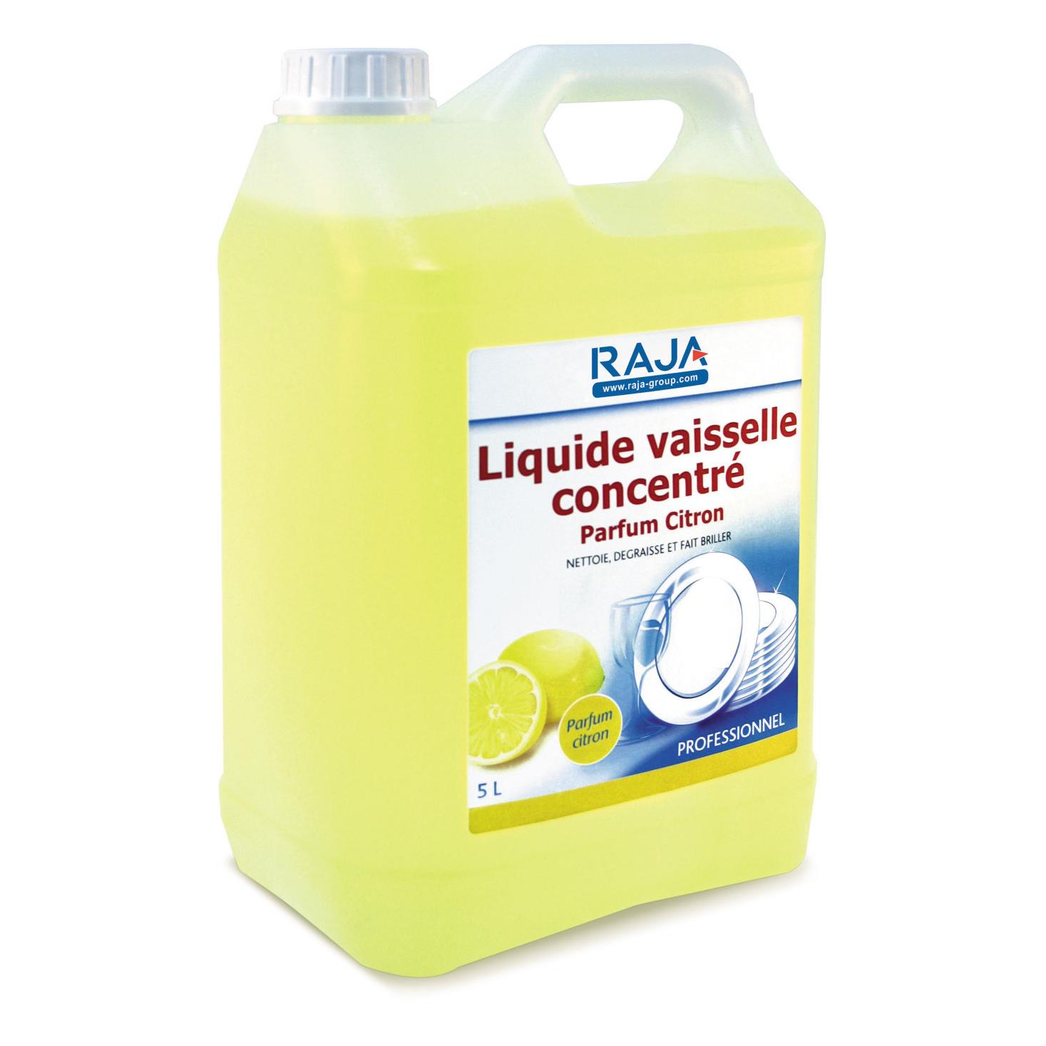 Liquide vaisselle - agrumes - jaune - 5 l - bouchon  vis - bouteille 5 litres