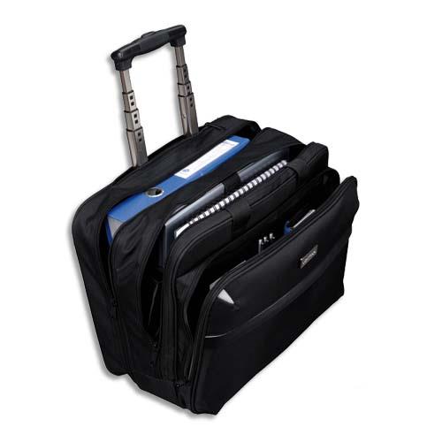 Pilot case trolley Lightpak 4 compartiments nylon - noir - 43 x 34 x 20 cm