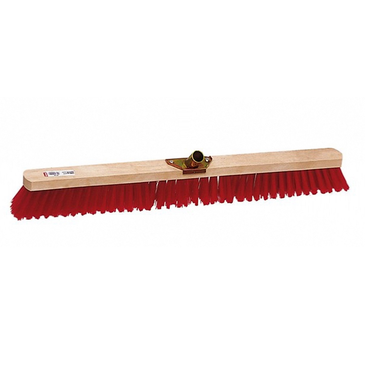 Tte de balai extrieur PVC Brosserie Thomas - monture bois 80 cm - Rouge