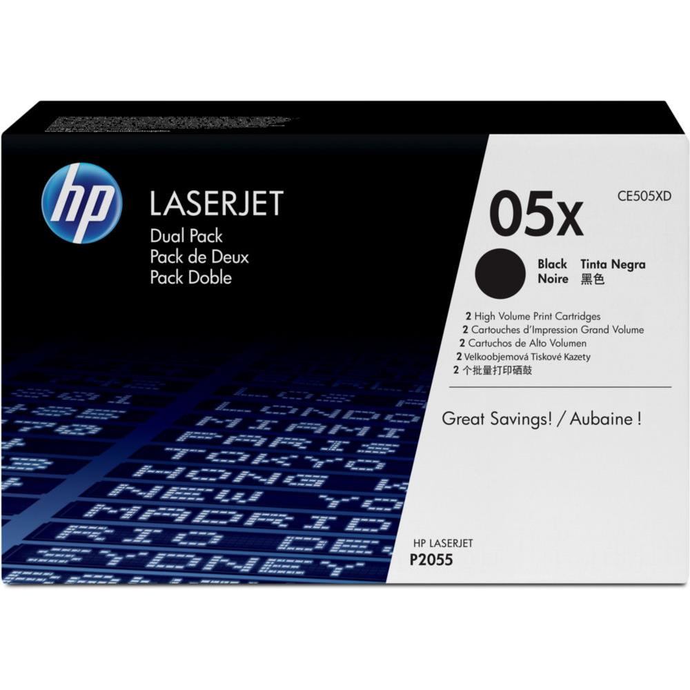 Cartouches de toner - Hp 05x pack de 2 toners laserjet noir grande capacit authentiques