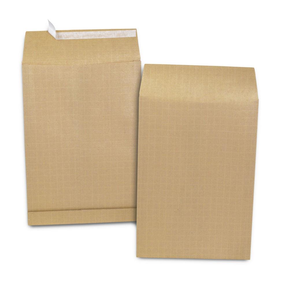 Pochette  soufflet 5 cm Kraft blond arm 120 g/m format C4 229 x 324 mm sans fentre - Bande auto-adhsive