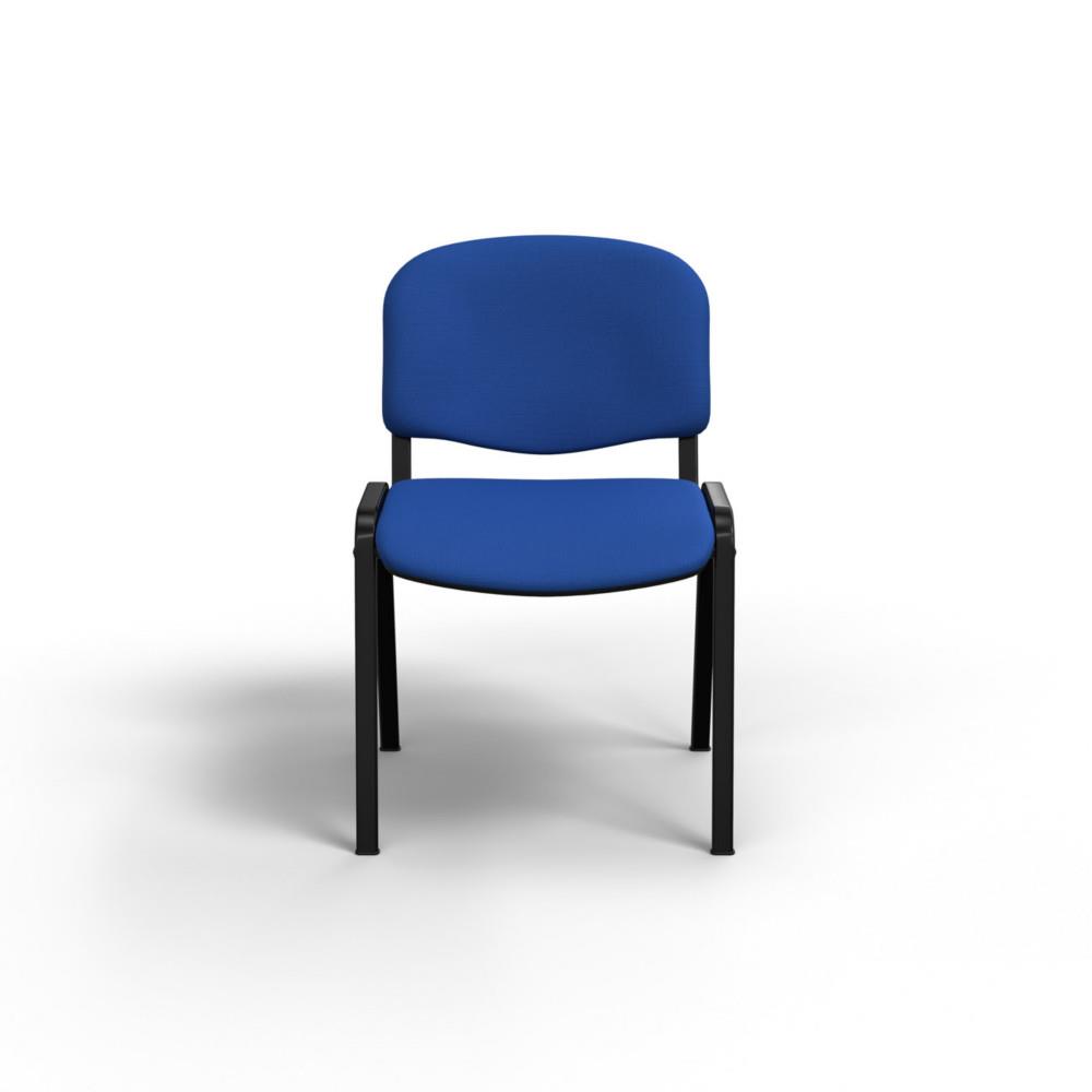Chaise de r�union & visiteur One - tissu bleu - pieds noirs