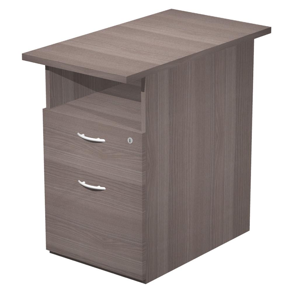 Caisson Pulse hauteur bureau - 2 tiroirs - prof. 80 cm - cendre