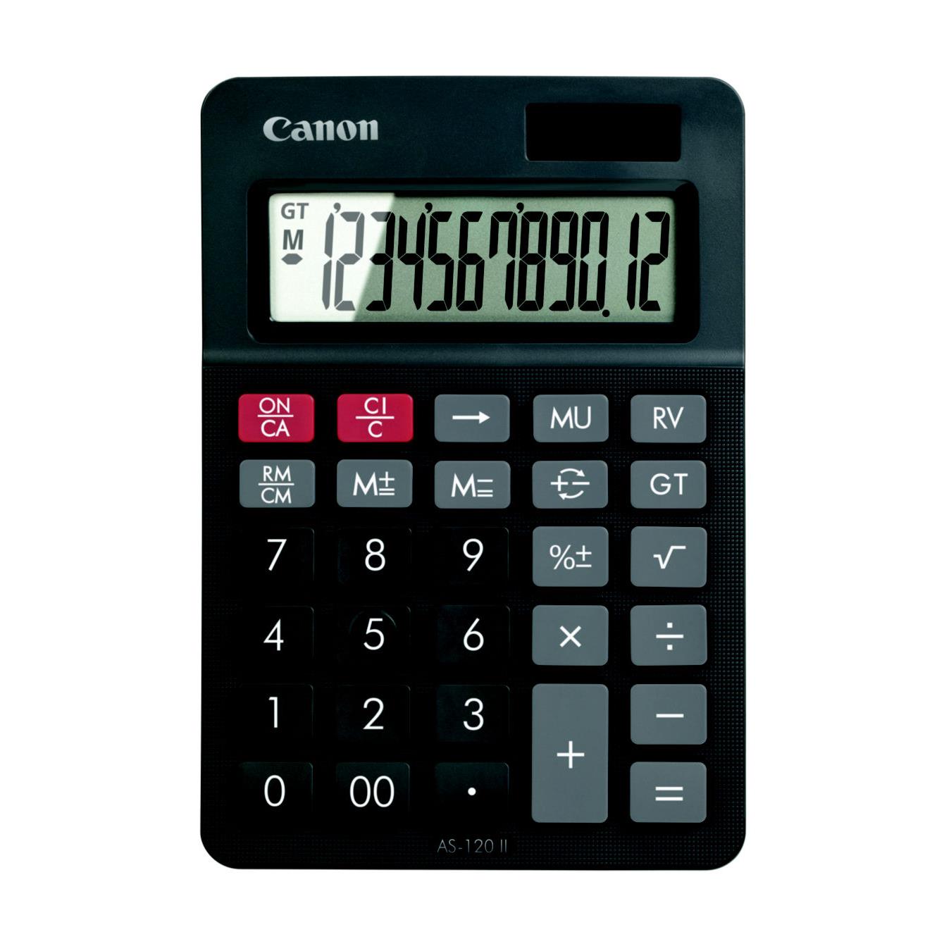 Calculatrice de bureau Canon AS-120 II - 12 chiffres - Gris fonc