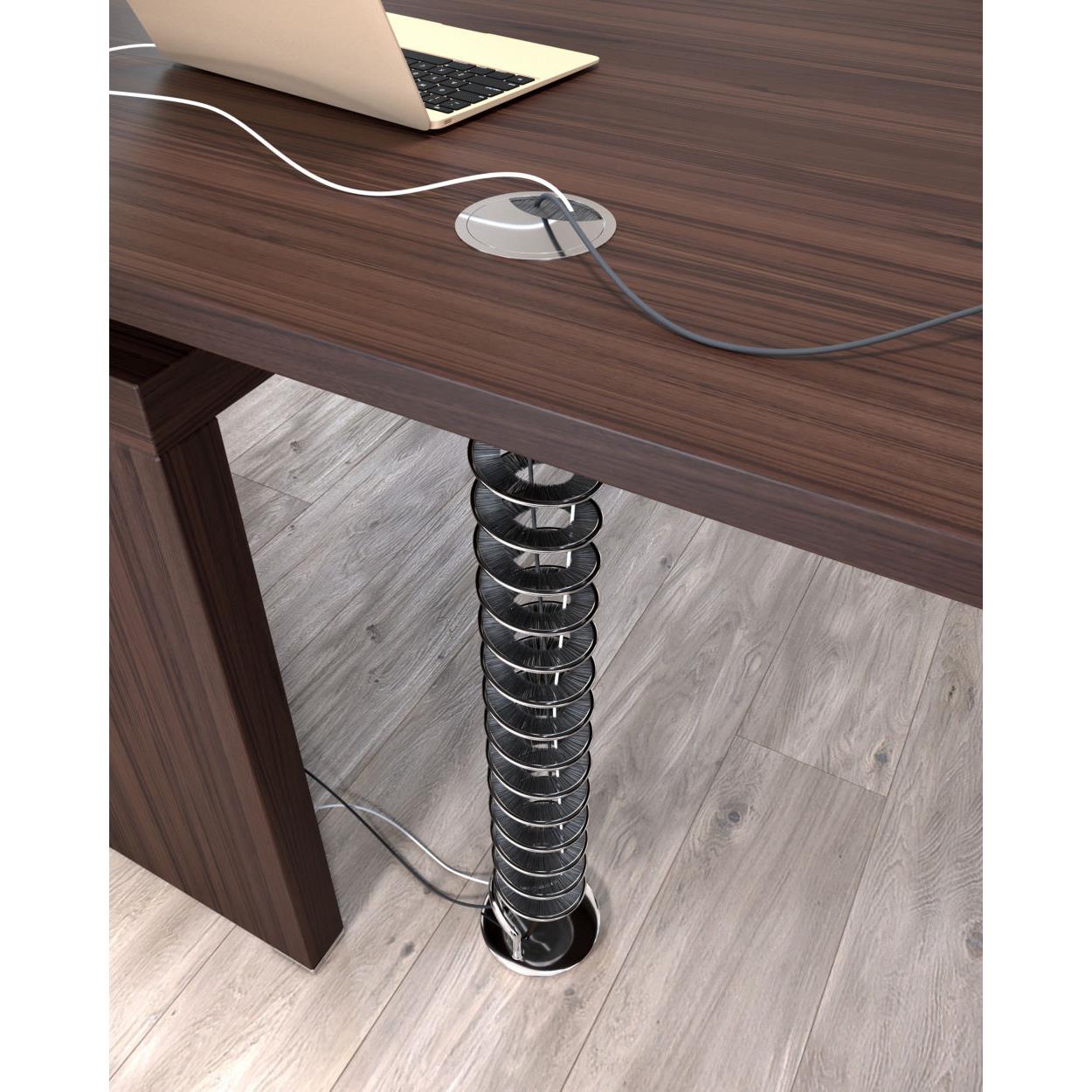 Goulotte extensible Helix passe-cbles - 70  110 cm - chrome