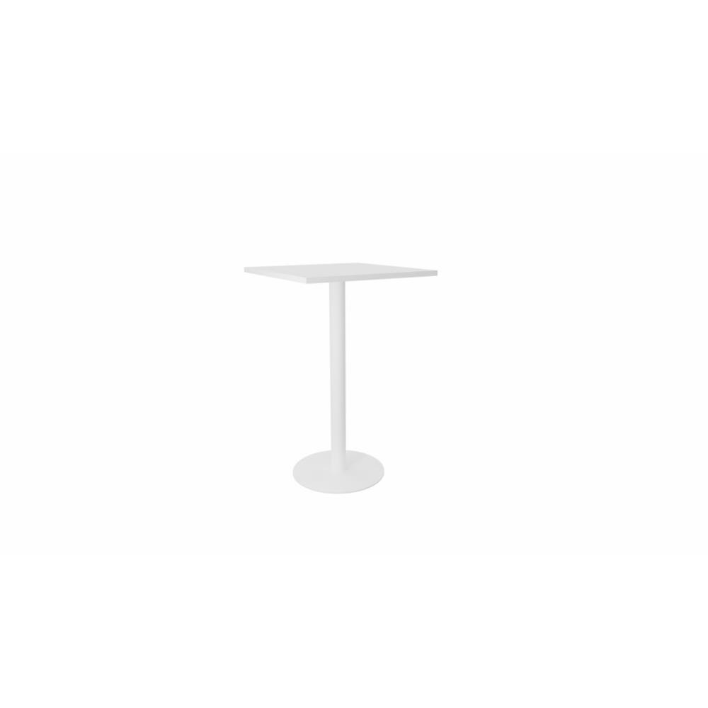 Table mange-debout - plateau carr� - gamme Fenix - L 70 x P 70 x H 106 cm - plateau blanc - pied blanc