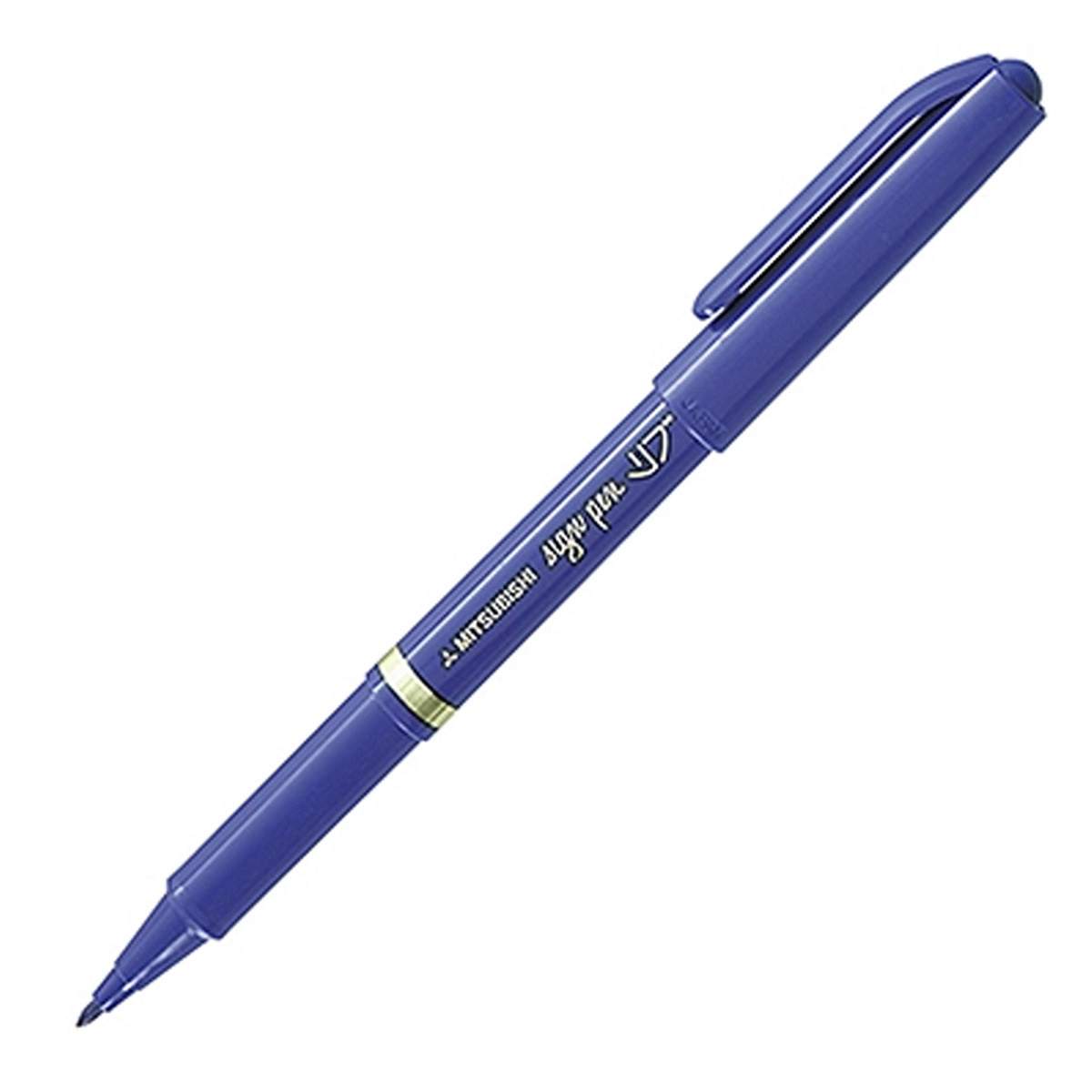Stylo feutre Uniball Sign Pen MYT7 - pointe en nylon - trait 0.8 mm - encre  pigments bleue