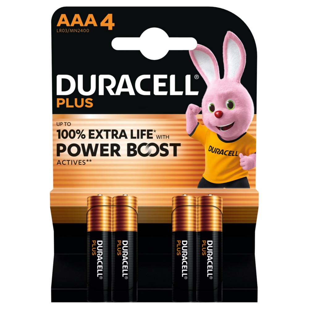 Pile alcaline Duracell AAA / LR3 Plus - Lot de 4