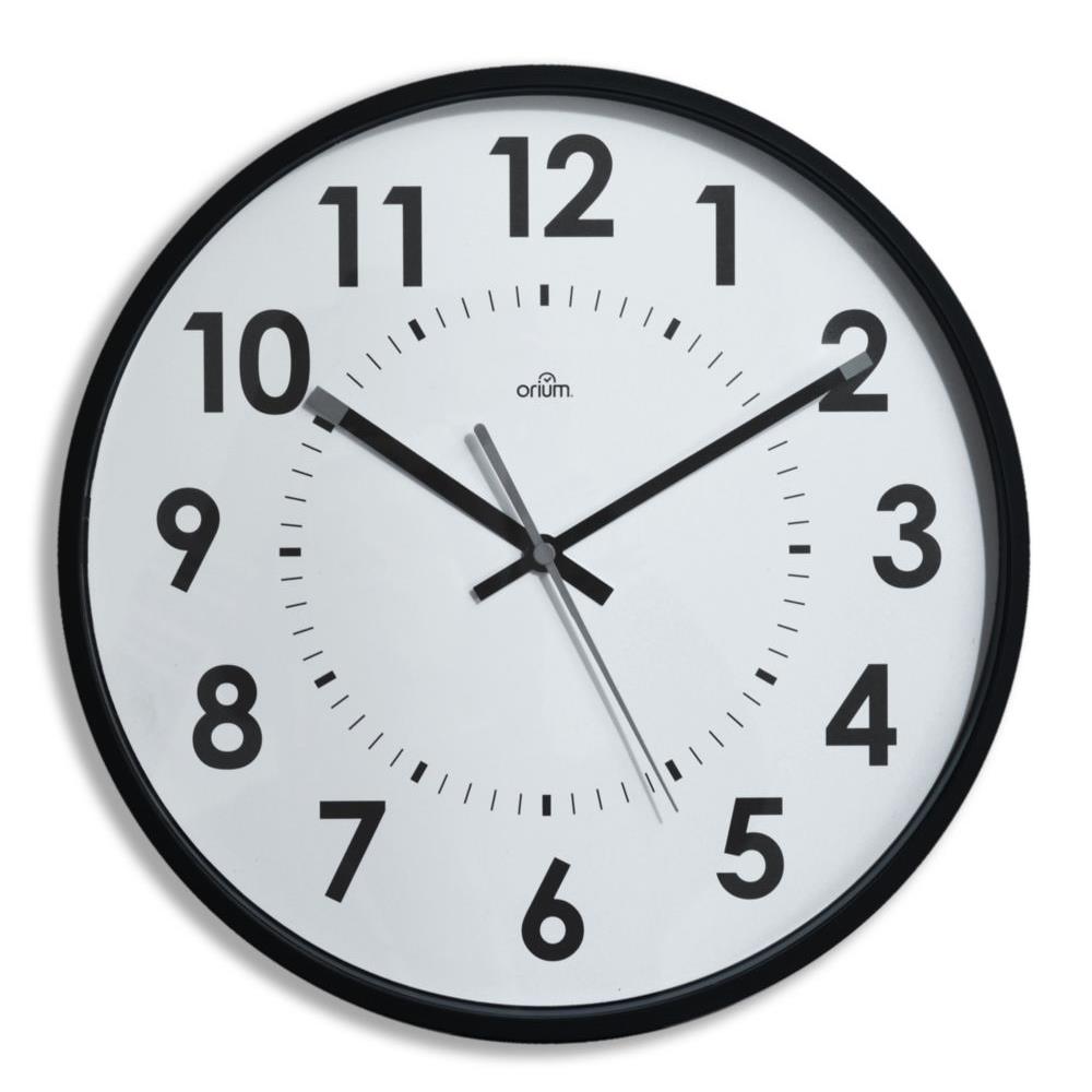 Horloge murale silencieuse  quartz - diamtre 30 cm - noir