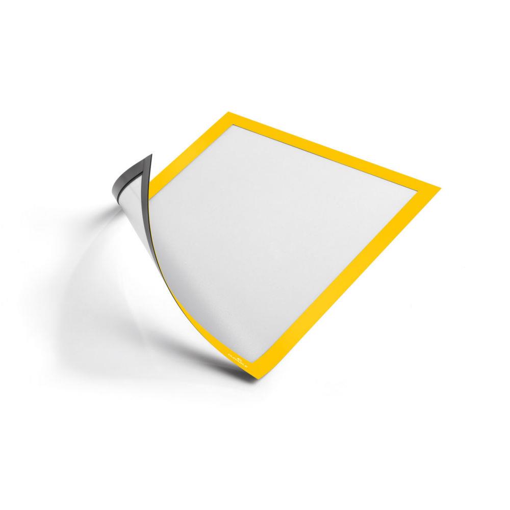Cadre d'affichage magntique A4 Durable Duraframe - Cadre jaune - Lot de 5