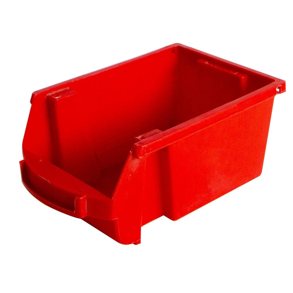 Bac  bec en plastique - 1 L - porte tiquette - polypropylne rouge - L 10 x H 7 x P 16 cm