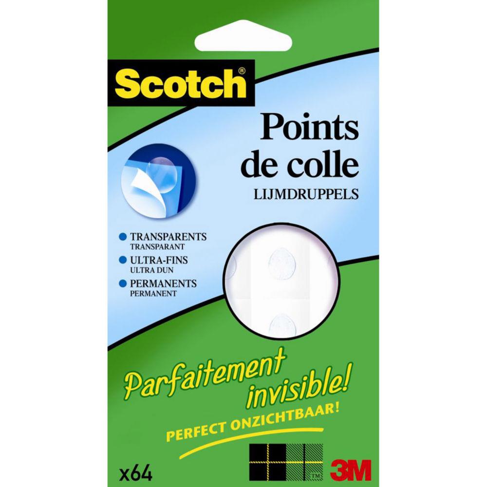 Points de colle pastilles adhsives double-face Scotch - invisibles - paquet de 64