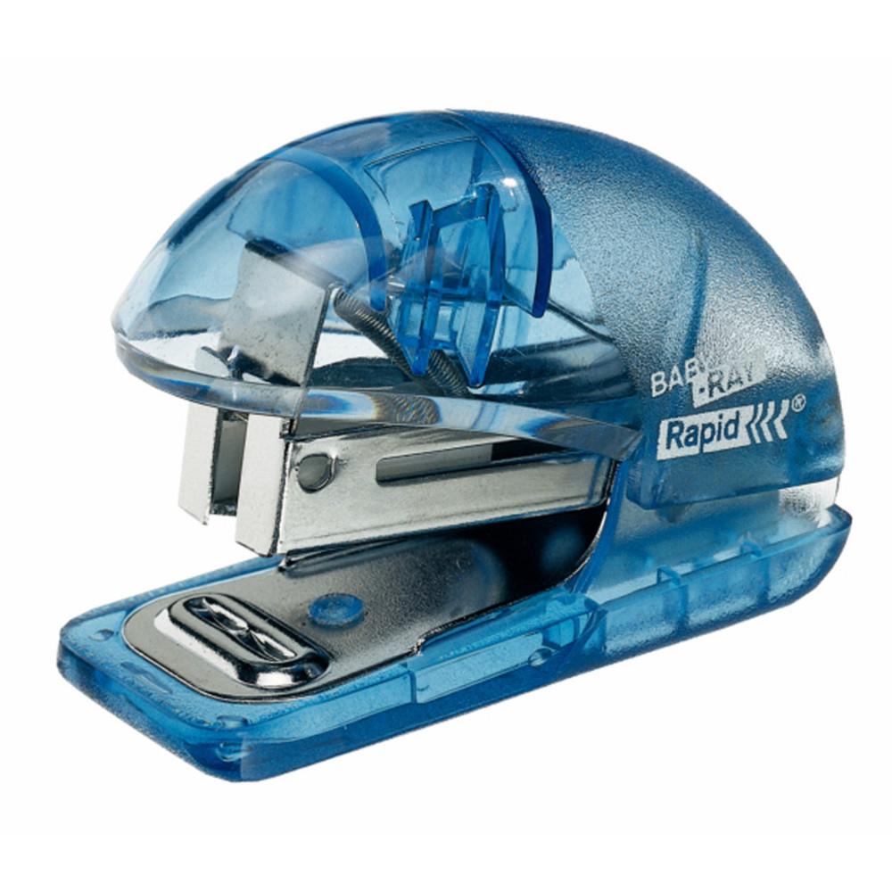 Mini agrafeuse Rapid 24/6 et 26/6 Fashion Baby-ray - 10 feuilles - Bleu ciel transparent