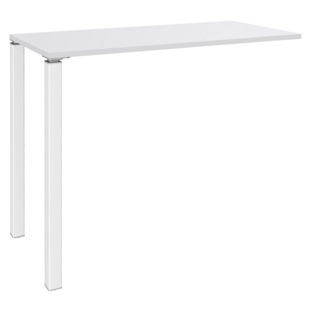 Table Jaspe - 140 x 60 cm - hauteur 105 cm - plateau blanc - 2 pieds blancs