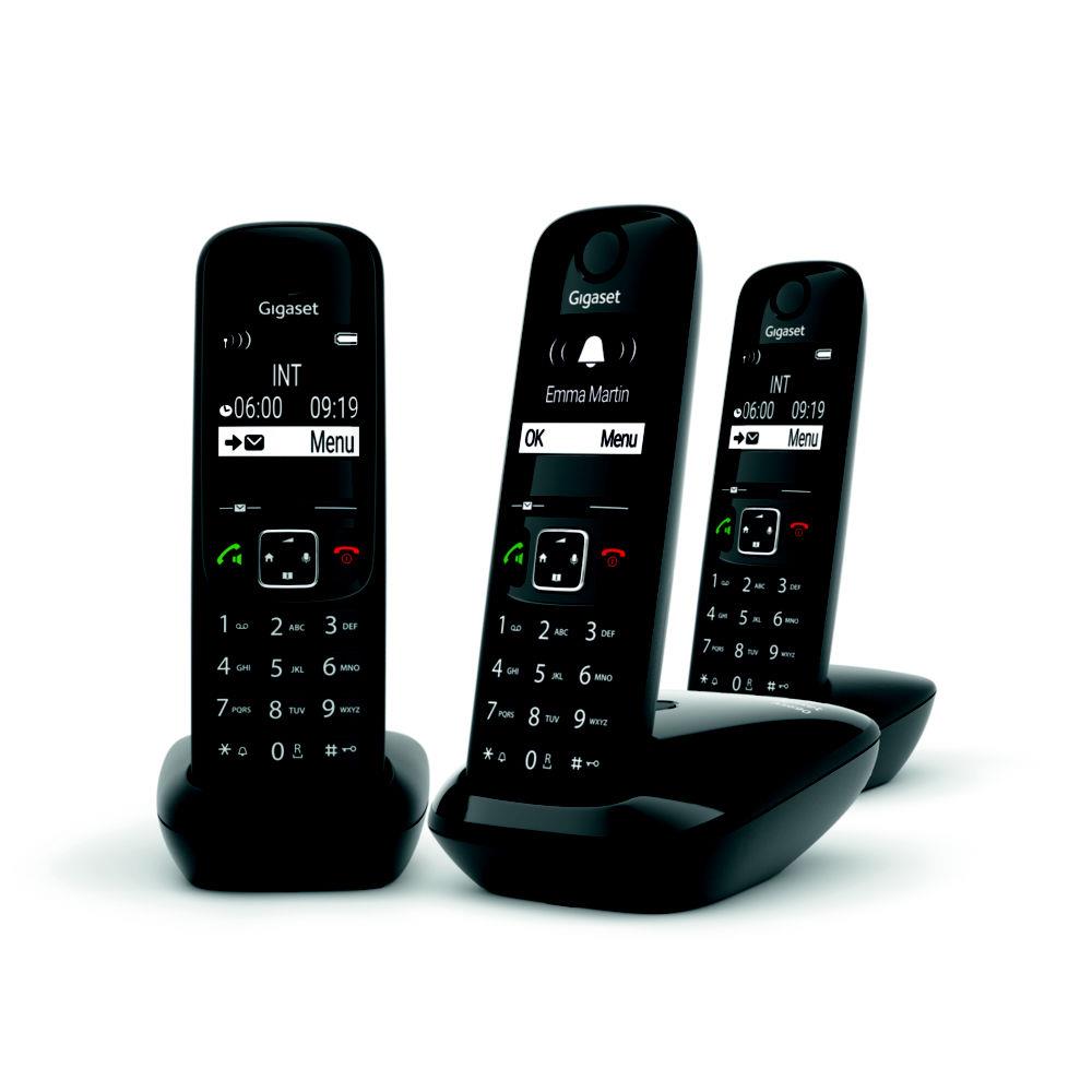 Gigaset as690 trio tlphone analog/dect noir