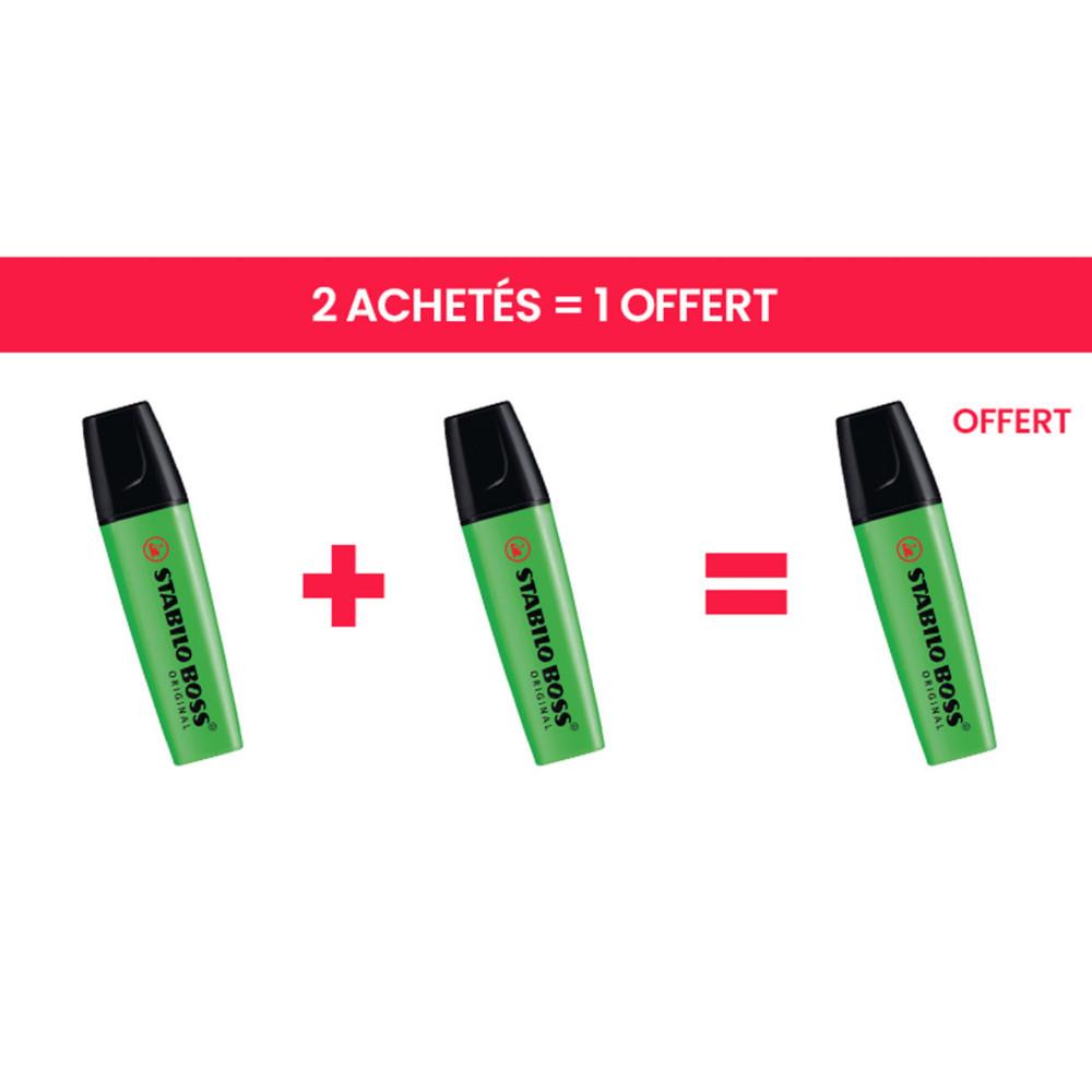 Surligneur BOSS ORIGINAL Stabilo pointe Stabilo biseaut�e 2 et 5 mm - Vert - Offre 2 achet�s = 1 offert