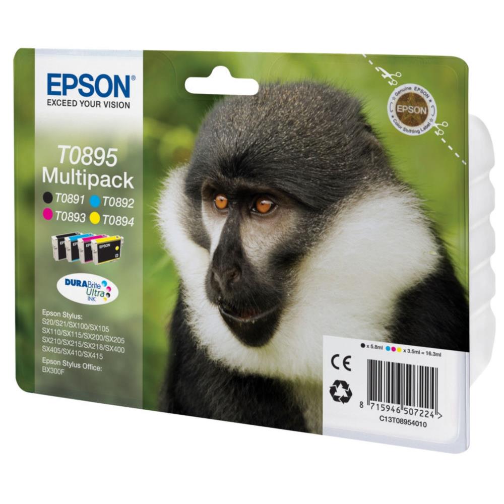 Cartouches pour imprimantes - Epson monkey multipack "singe" 4 couleurs - encre durabrite ultra noire, cyan, magenta, jaune