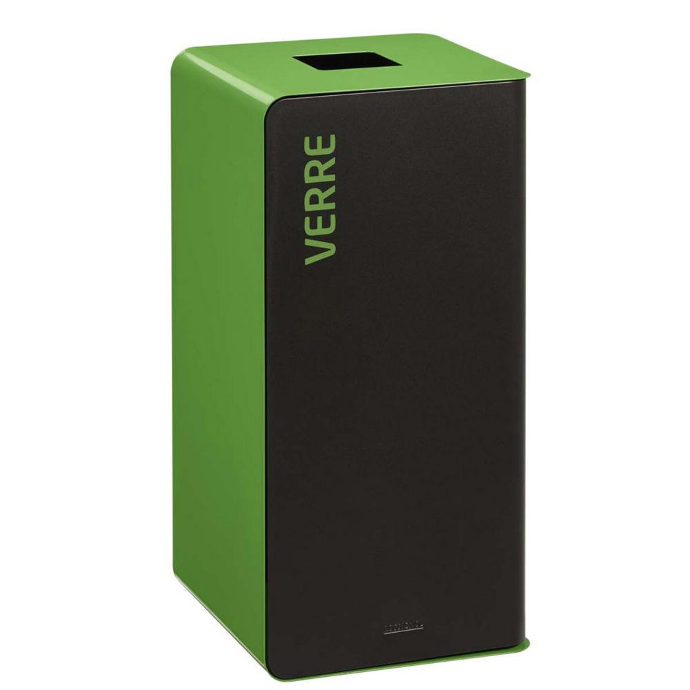 Poubelle de tri slectif du verre Rossignol Cubatri 40 L - Noir et vert