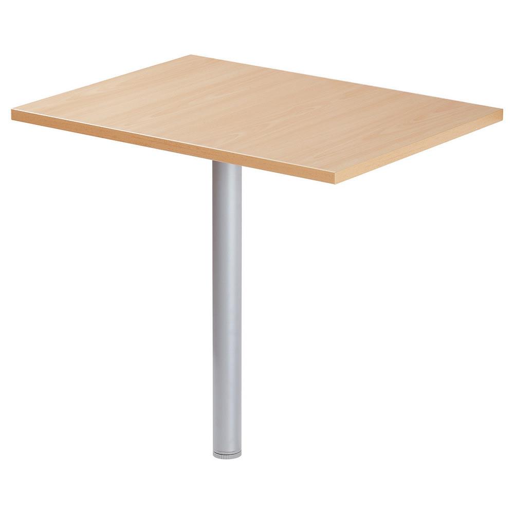 Extension rectangle Tempo - L 80 x 60 cm h�tre - pied tube rond aluminium