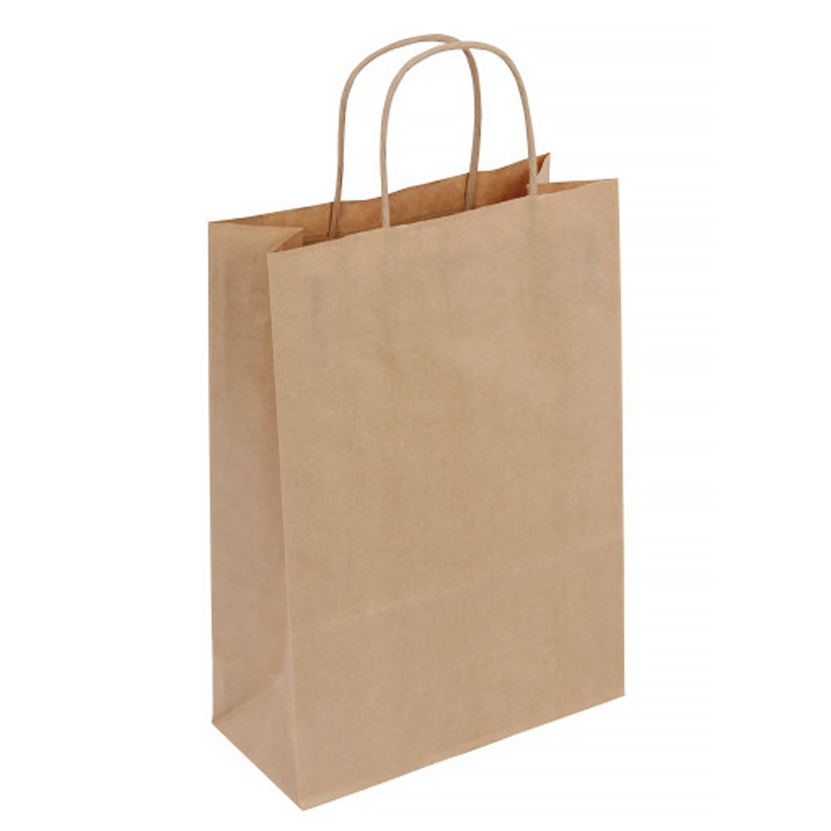 Lot 50 sac en papier kraft brun 90 g/m - Poignes torsades - Dimension 22x31cm - Soufflets latraux 10 cm