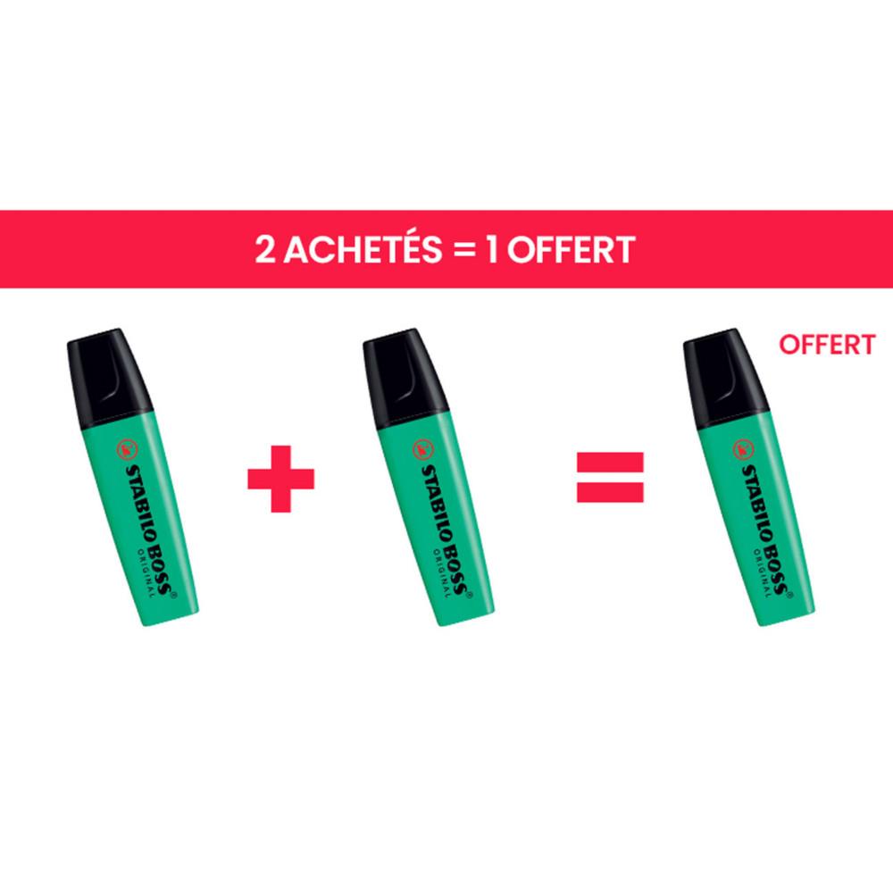 Surligneur BOSS ORIGINAL Stabilo pointe Stabilo biseaut�e 2 et 5 mm - Turquoise - Offre 2 achet�s = 1 offert