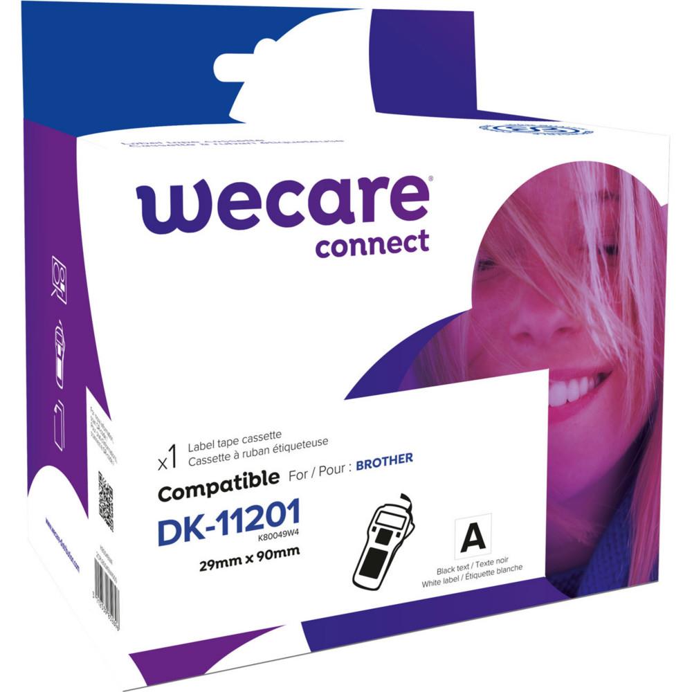 Ruban compatible Wecare DK11201 Brother - K20824OW - Rouleau 29 mm x 90 mm - Noir sur Blanc
