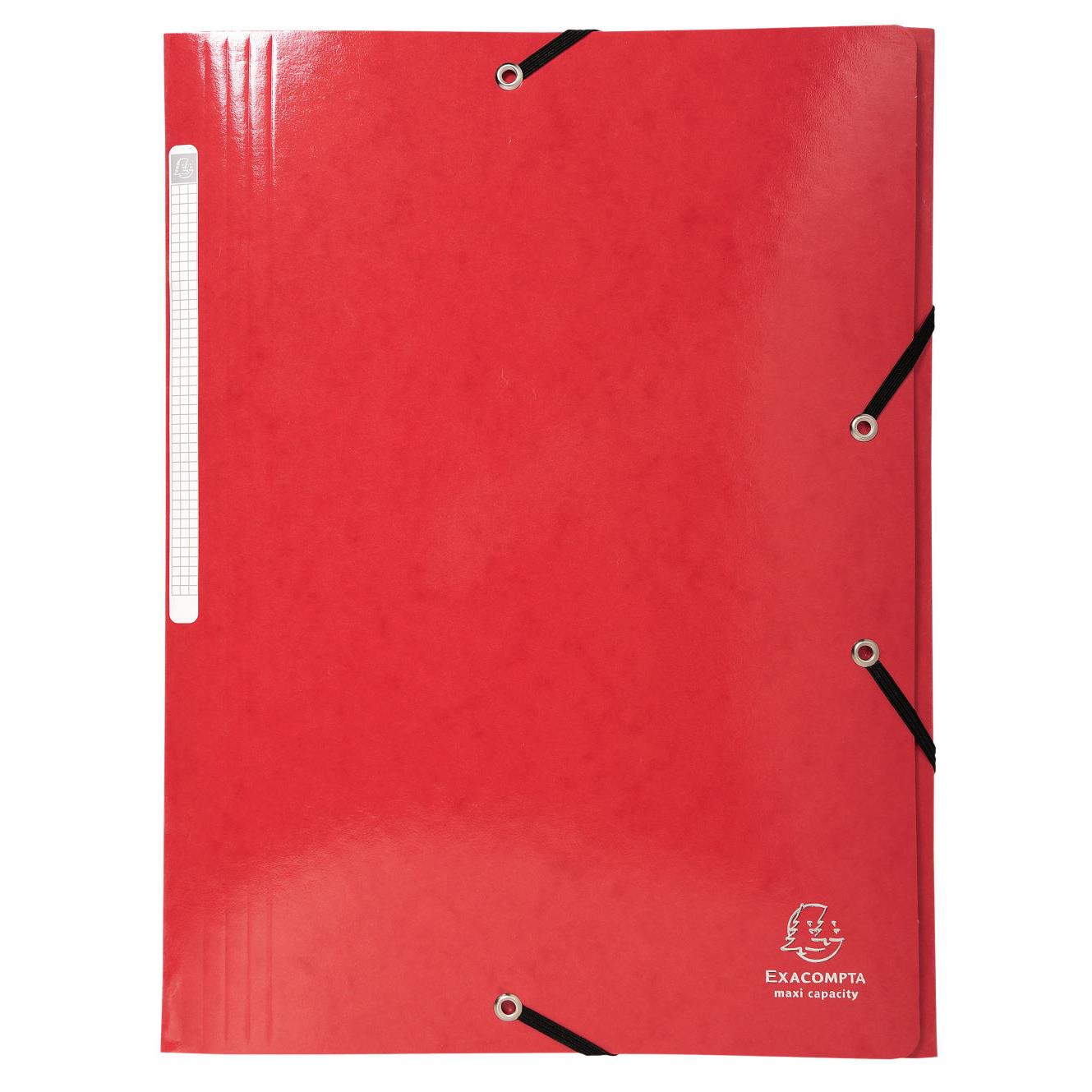 Chemise  3 rabats et  lastiques A4 Exacompta Iderama - 300 feuilles - 240 x 320 mm - carte polypropylne - rouge