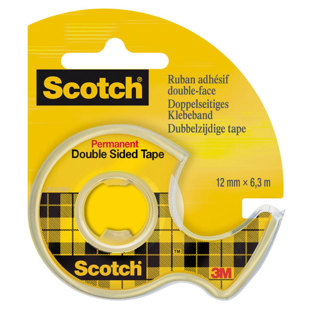 Ruban adhsif transparent double face Scotch 665 - 12,7 mm x 6,3 m - rouleau 33 mtres