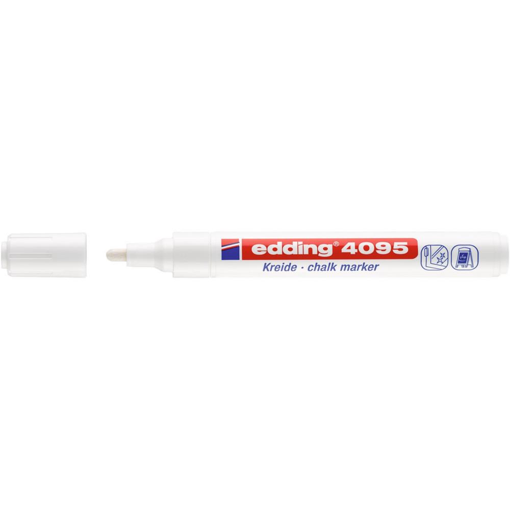 Marqueur craie Edding E 4095 - pointe ogive 2-4mm - blanc