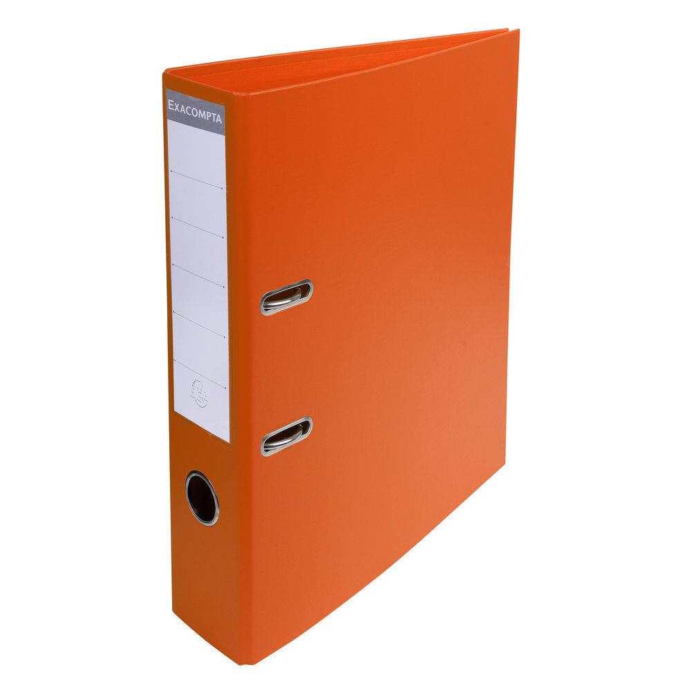 Classeur  levier A4 Exacompta Prem'Touch en carton recouvert de PVC - Dos 7 cm - Orange