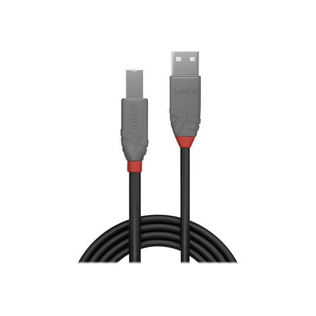 Lindy 36671 cble usb usb 2.0 0,5 m usb a usb b noir, gris