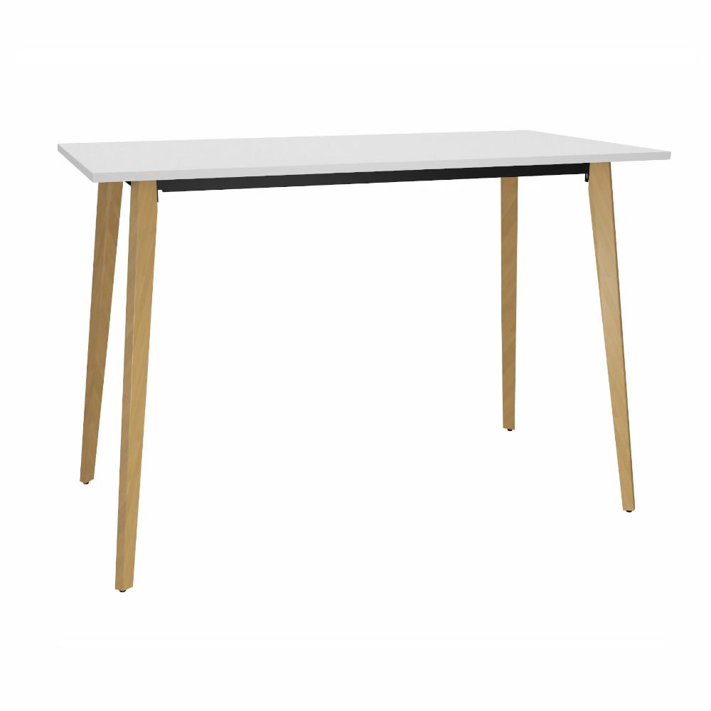 Table haute Knot - L140 x H110 x P80 cm - Plateau Blanc - Pieds bois Ch�ne