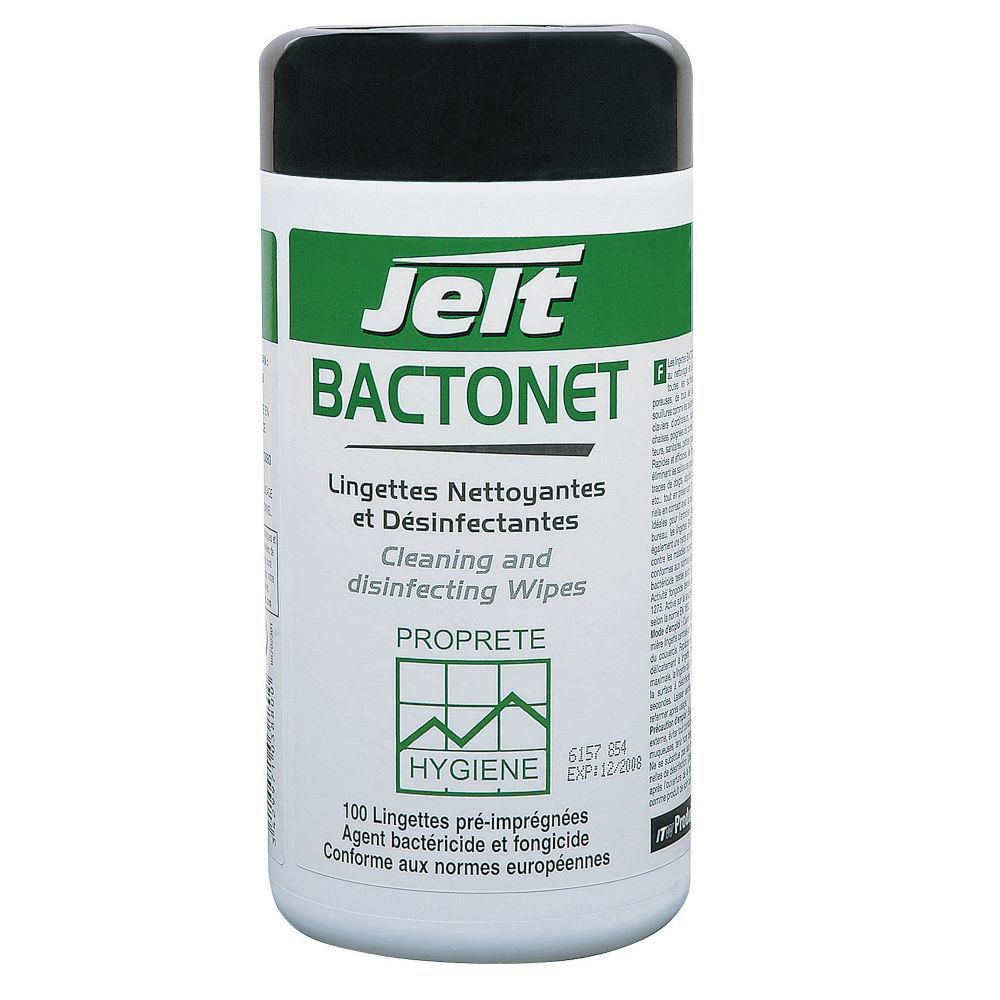 Bote de 100 lingettes Jelt nettoyantes anti bactrie bactonet