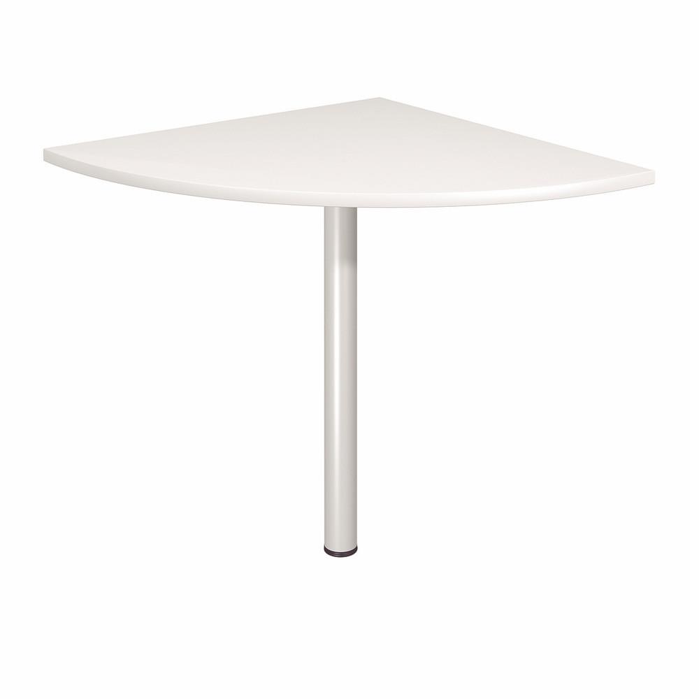 Angle de liaison 90� arrondi Impact - c�t�s 80 cm - plateau blanc - pied aluminium