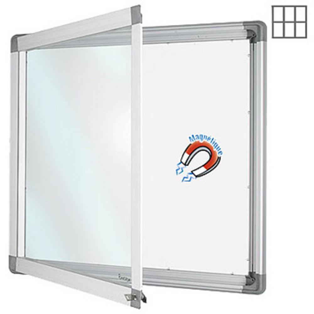 Vitrine d'intrieur NF haute scurit 6 feuilles A4 - fond mtal