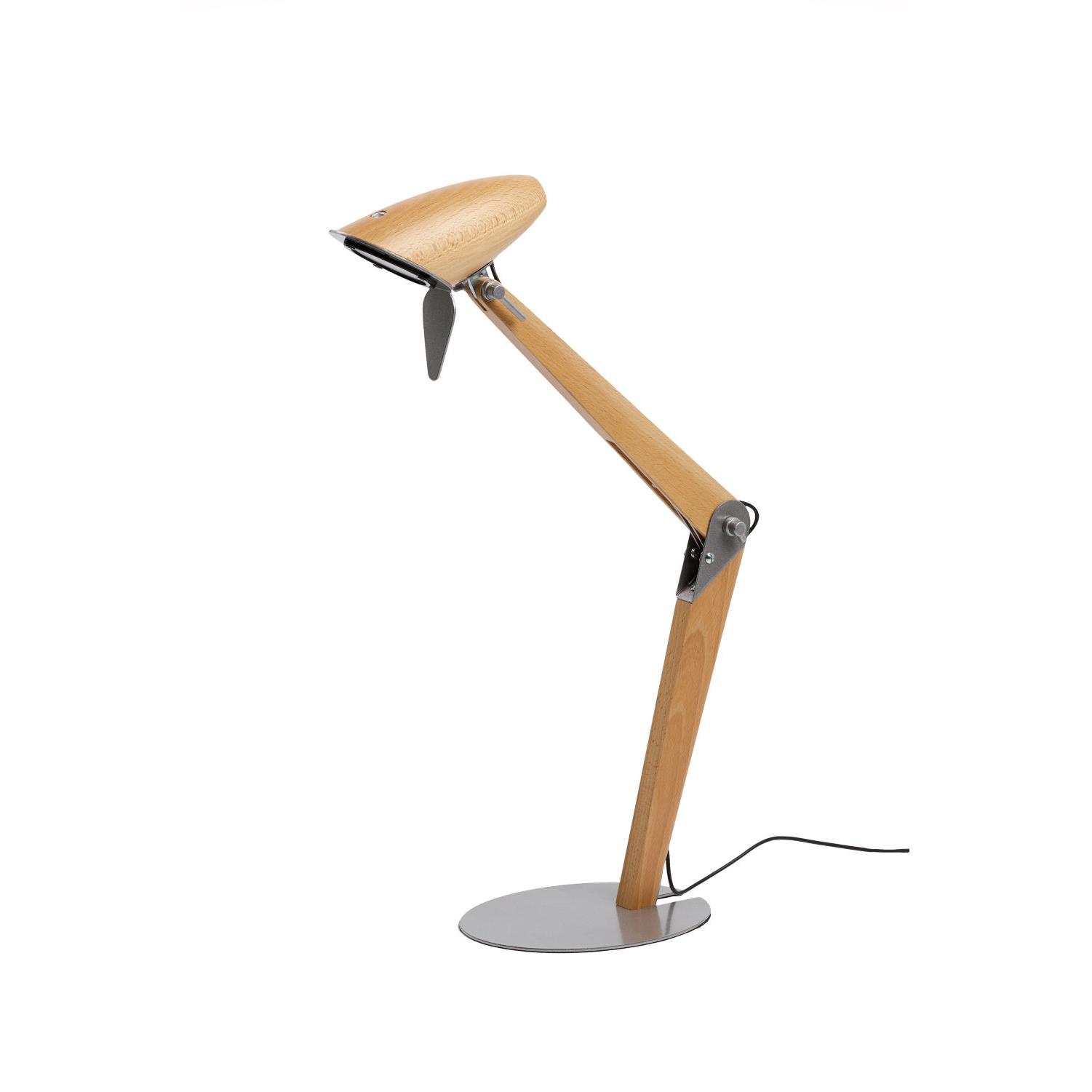 Lampe de bureau LED Aluminor Lora - puissance7W-gris et bois