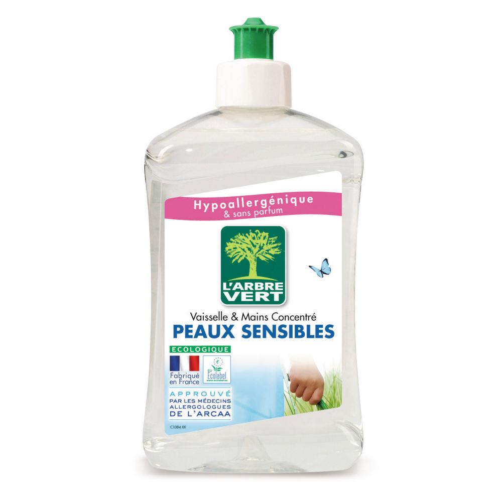 Liquide vaisselle cologique L'Arbre Vert - peaux sensibles - 500 ml