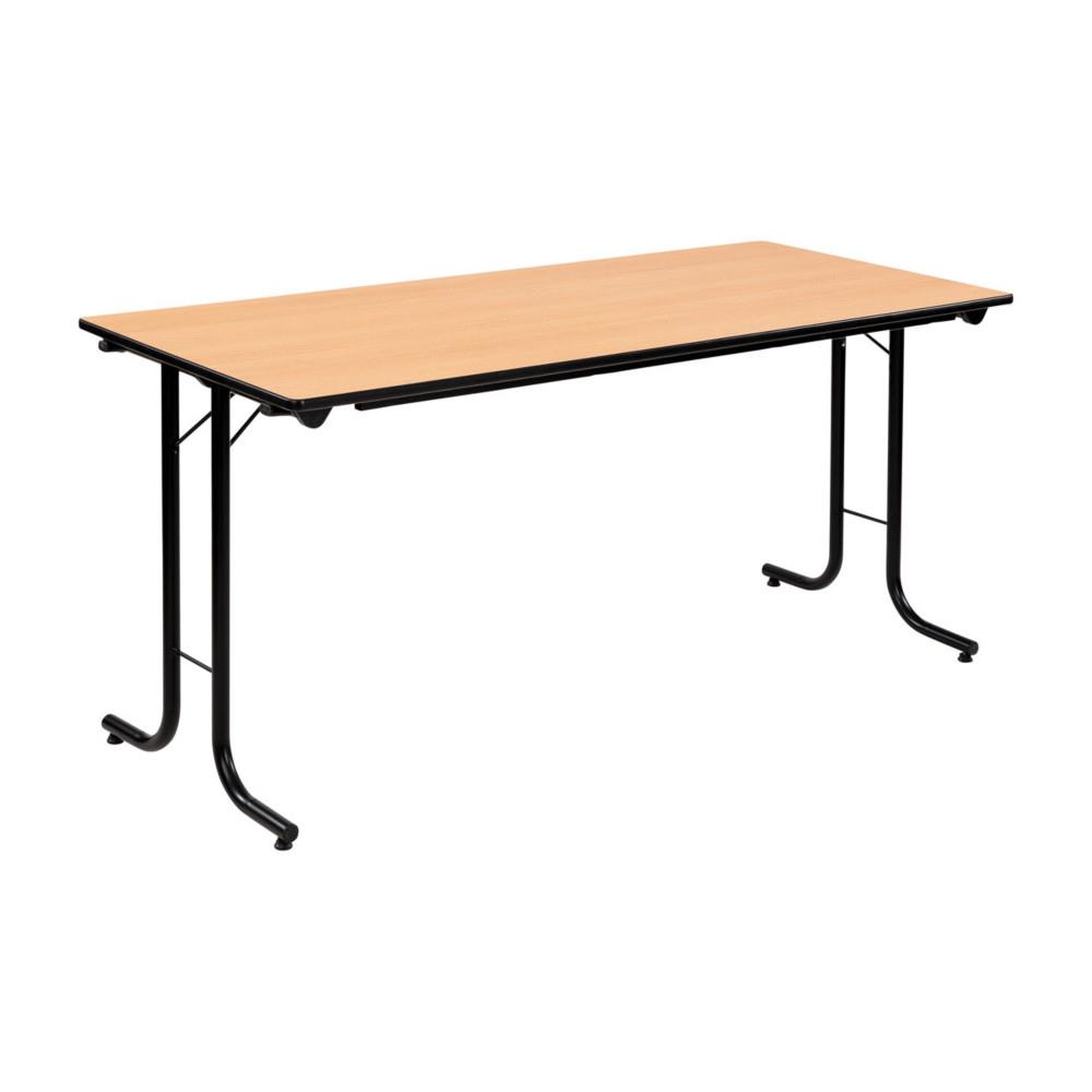 Table pliante Modulaire Rectangle L 160 x P 70 cm  - Htre pieds Noir