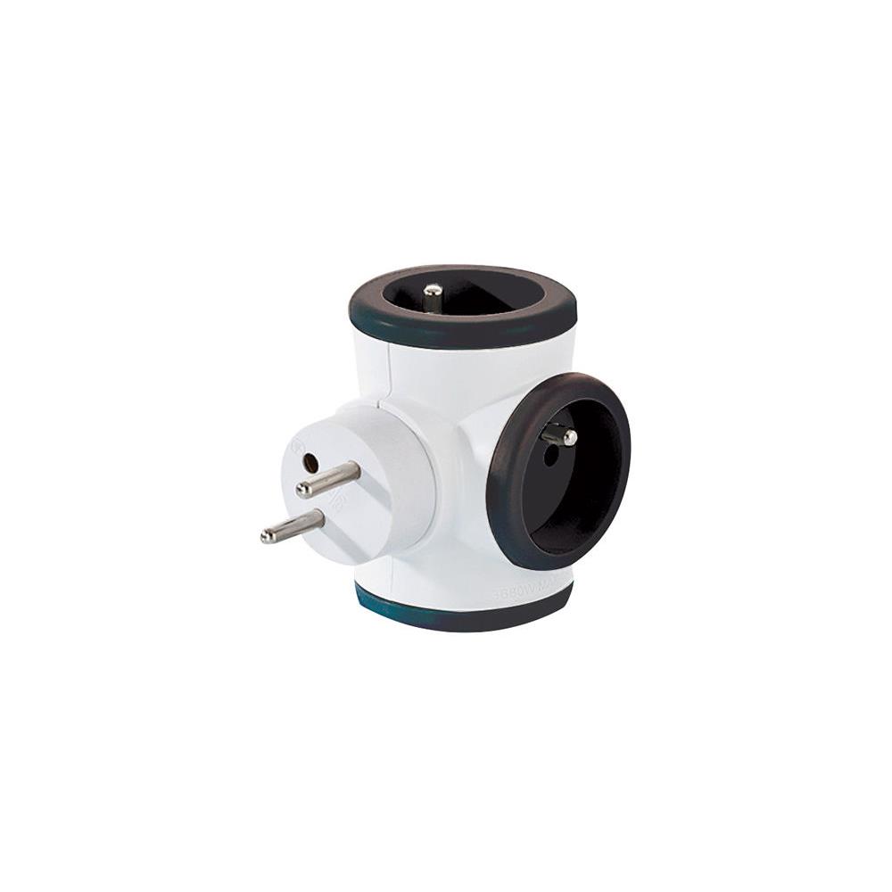 Multiprise rotative 3 prises Watt & Co - Noir